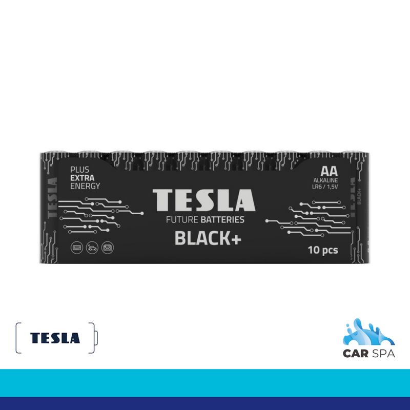TESLA BLACK + Alkaline Batteries AA Type LR6 1.5V